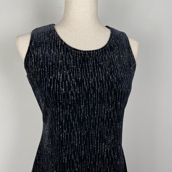 90s VTG Ronni Nicole 2-Pc Velvet Evening Dress w/ Jacket Black Glitter Sparkly - Picture 11 of 16